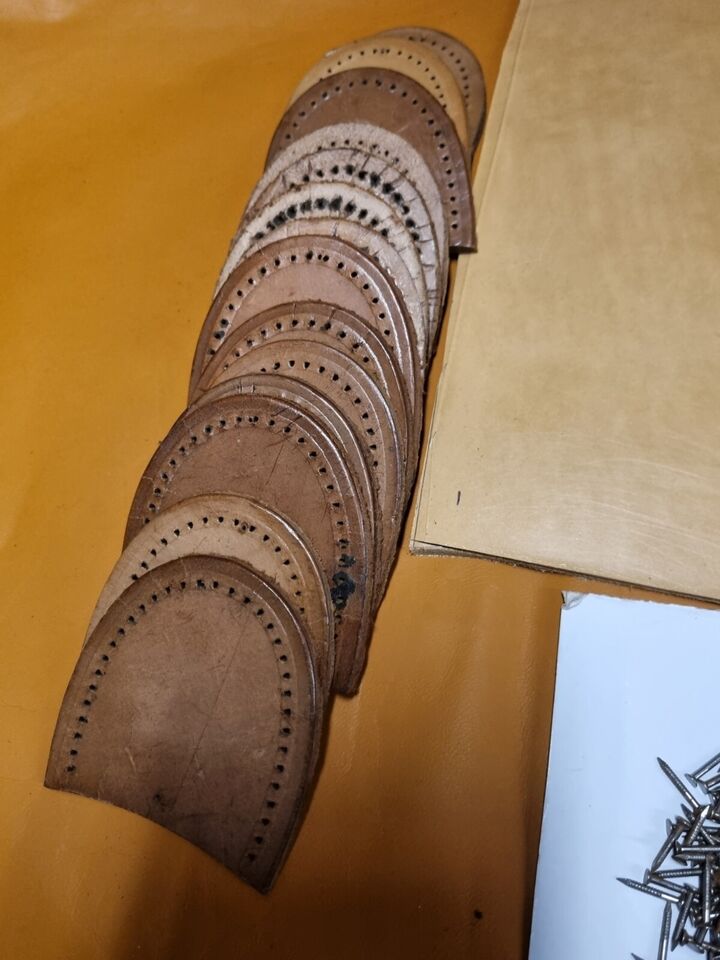 Shoe Repair Leather Heel Kit Leather Rectangle 12x9" Piece 200g Nails