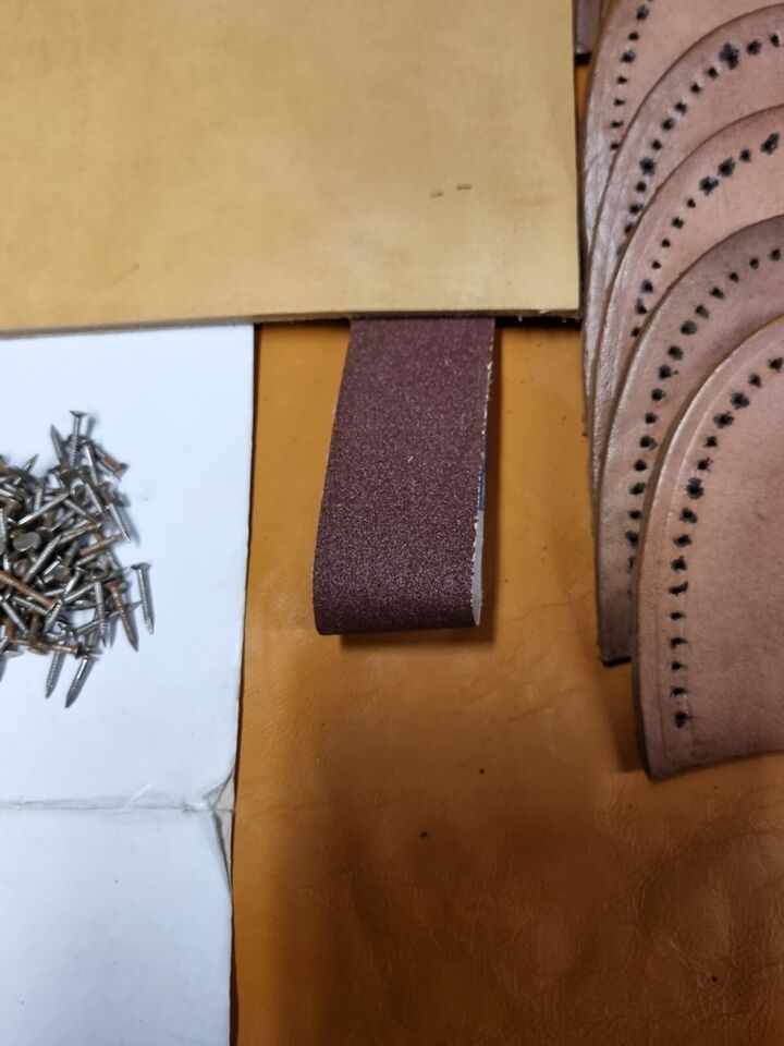 Shoe Repair Leather Heel Kit Leather Rectangle 12x9" Piece 200g Nails
