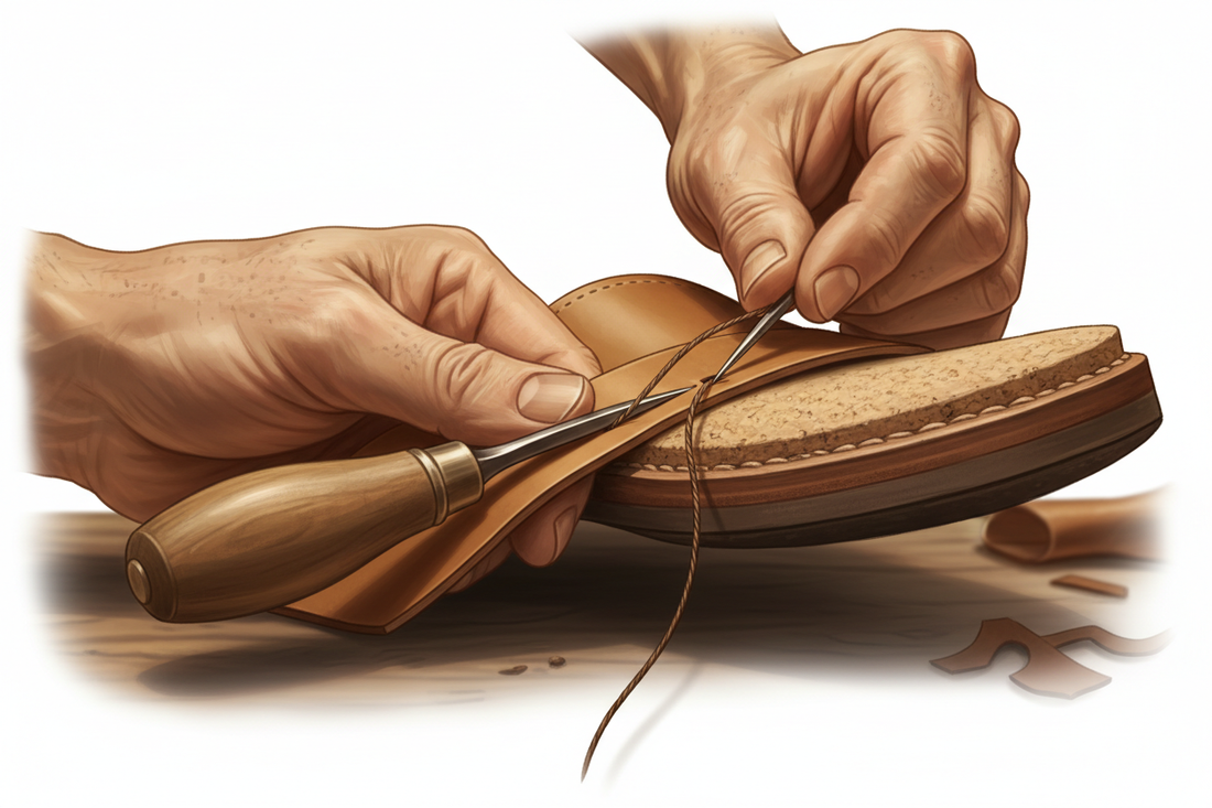 How to Hand Sew Leather Welts Using Wire Needles and Waxed Thread