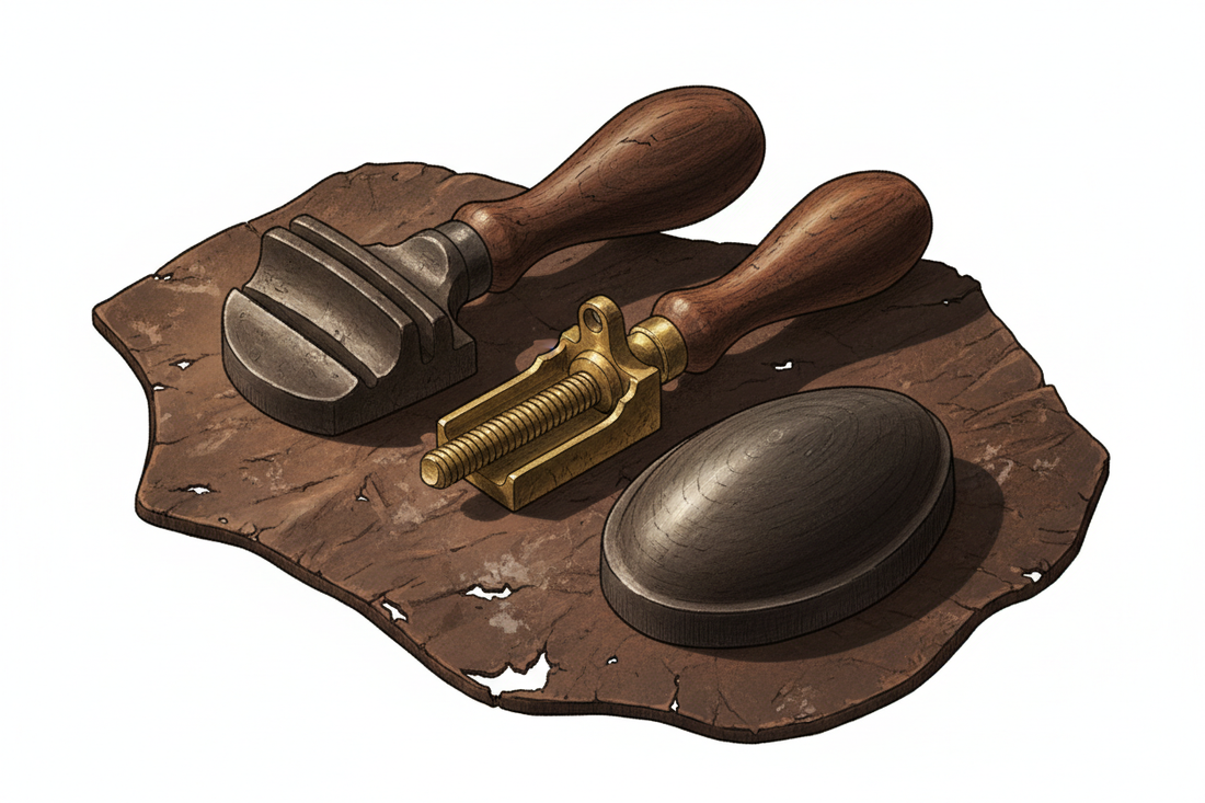 Illustration of random shoemakers tools 