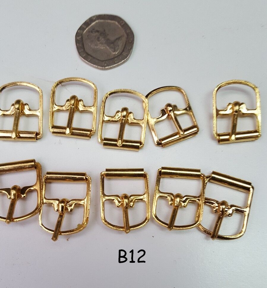 Gold finish metal double bar buckles