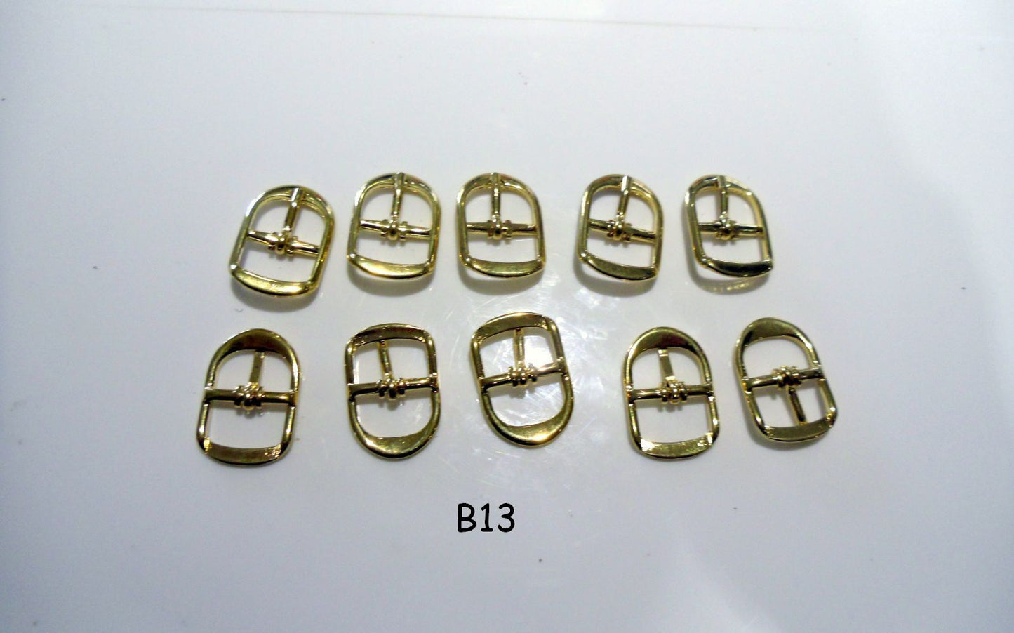 Gold finish metal double bar buckles