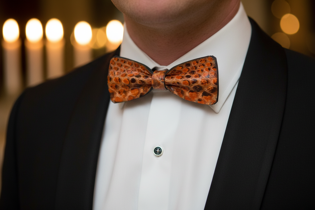 Anaconda Snakeskin Bow Tie — Evening Lifestyle