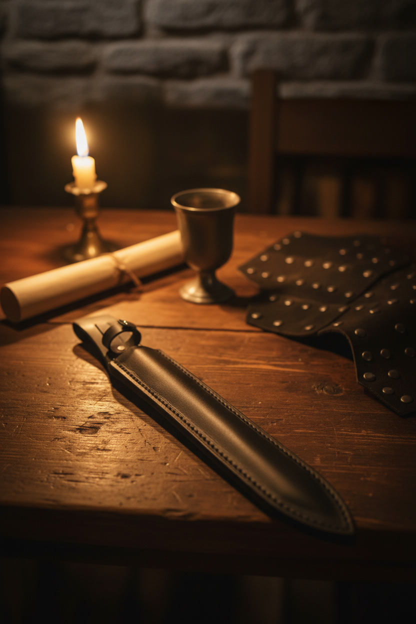 Black Dagger Sheath Prominent Medieval