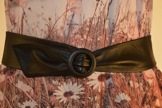 Women Soft Leather Obi Cinch Waist Belt