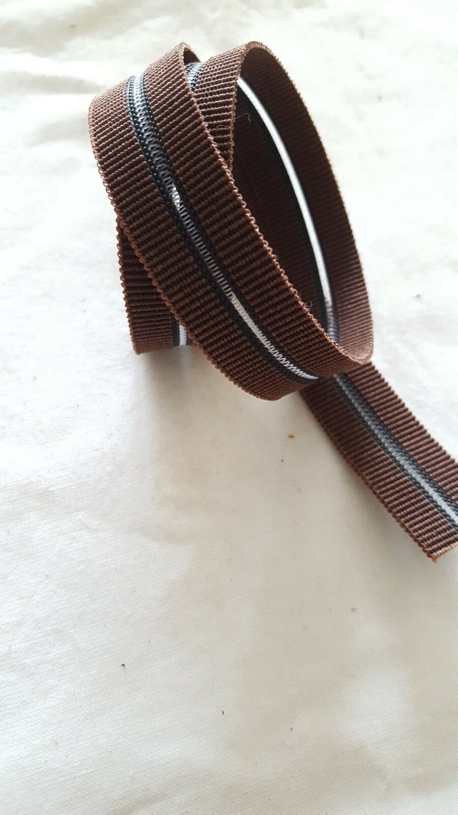 Brown buckle elastic for shoes and sandals 20mm wide on white background