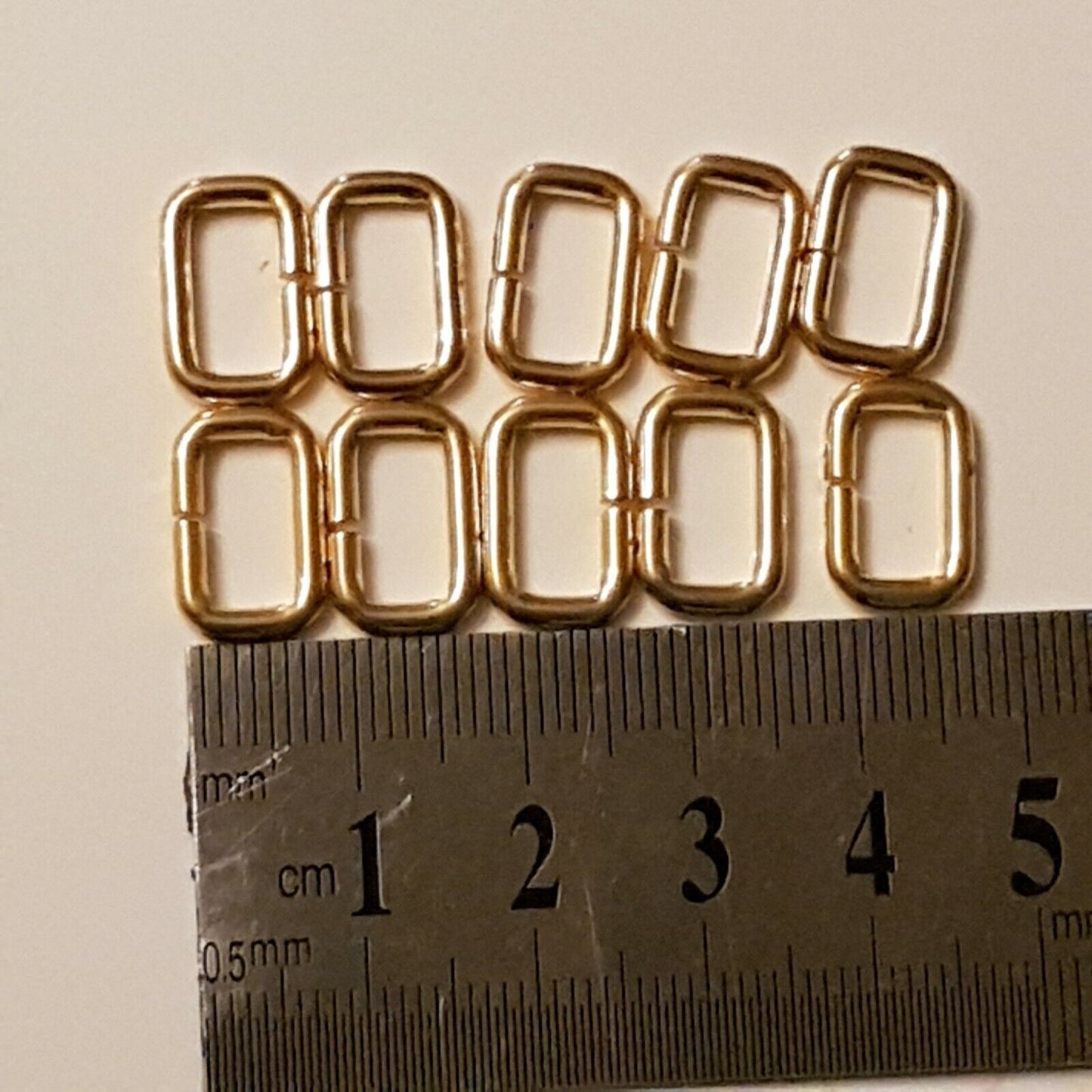 Brass Plated D Rings 14 mm Wide