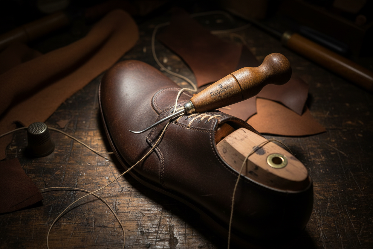 George Barnsley Welt Awl Overhead Flat Lay