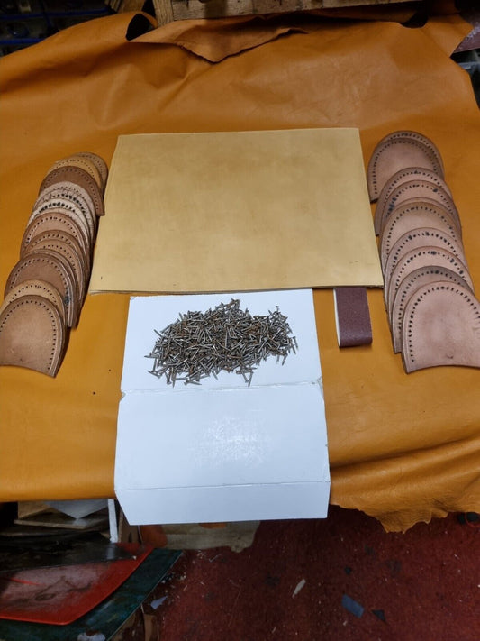 Shoe Repair Leather Heel Kit Leather Rectangle 12x9" Piece 200g Nails