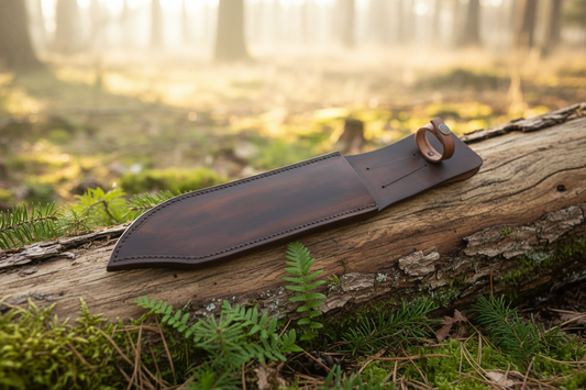 Leather Bowie Knife Sheath — Handle Loop Woodland Lifestyle