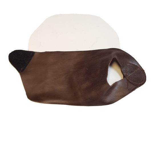 Brown leather handmade sewing palm for right hand