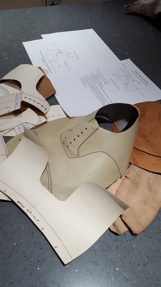 Mock leather uppers plus shoe patterns instructions and leather stiffeners