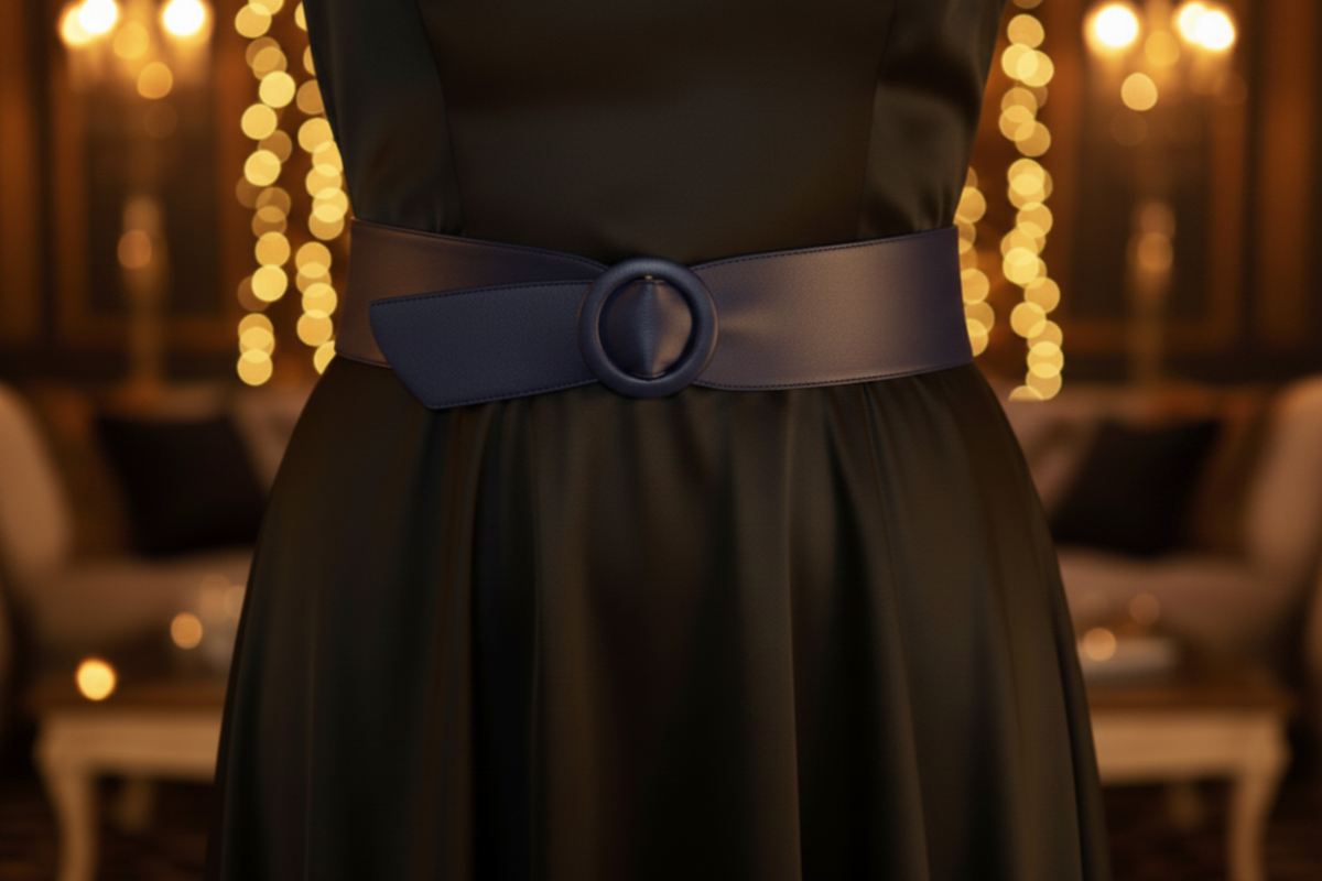 Navy Blue Cinch Belt — Lifestyle