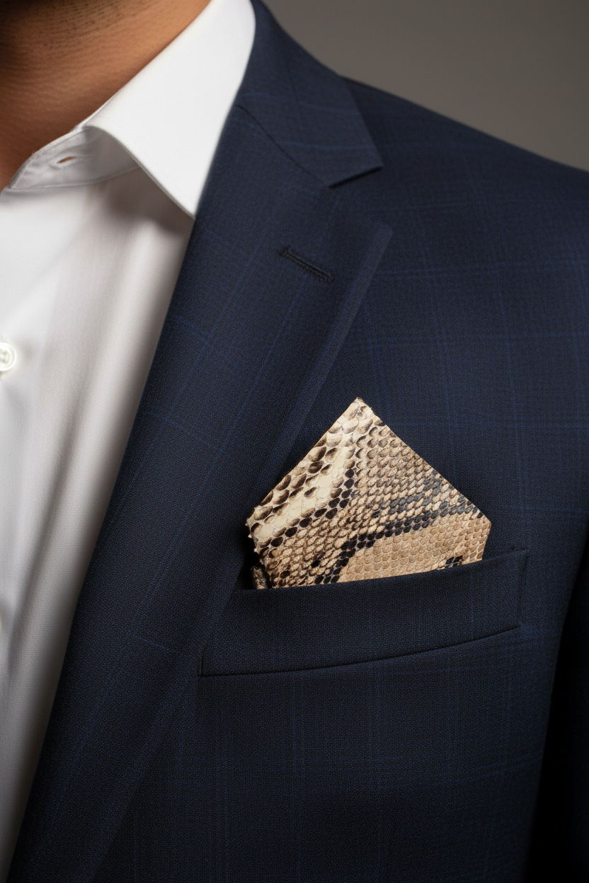 P1 Python Snakeskin — Lifestyle Navy Suit Point Up