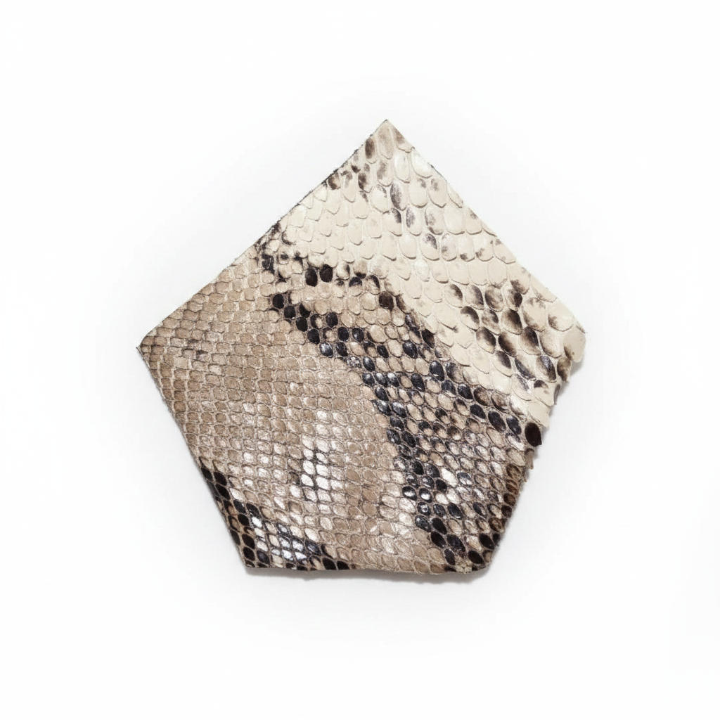 Python Snakeskin Pocket Square — Studio White