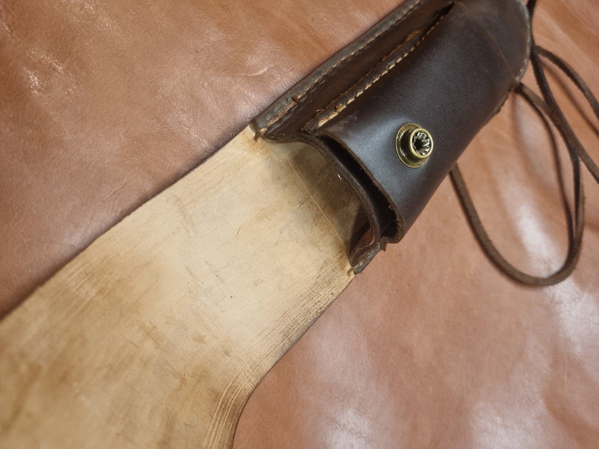 Leather Pouch Sheath for Fixed-Blade Knife with DC4 Whetstone Pocket
