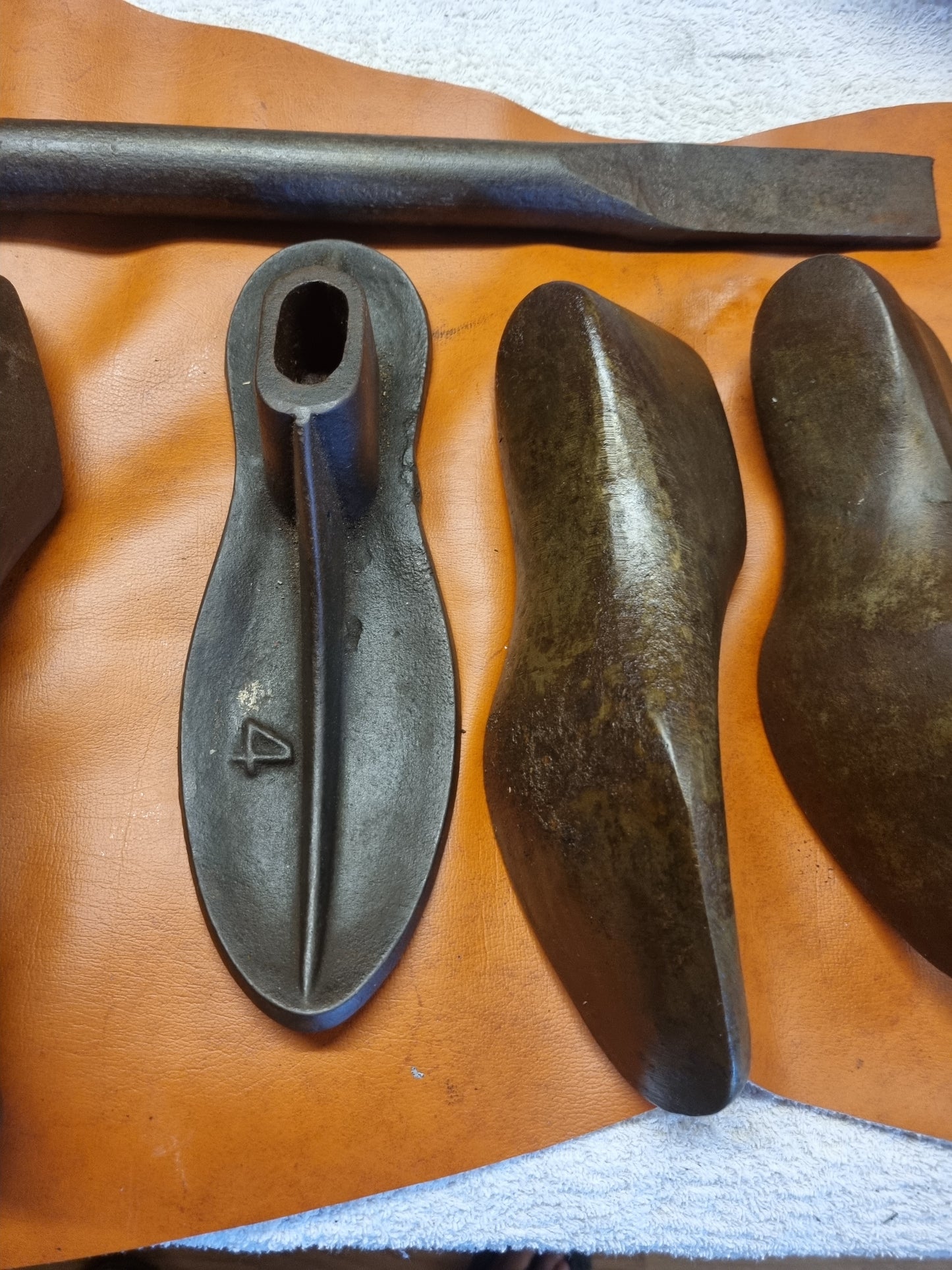 Vintage 1950s Cast Iron Shoe Lasts and Stand