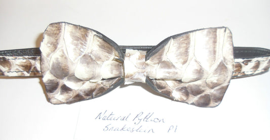 Exotic Python Snakeskin leather bow ties