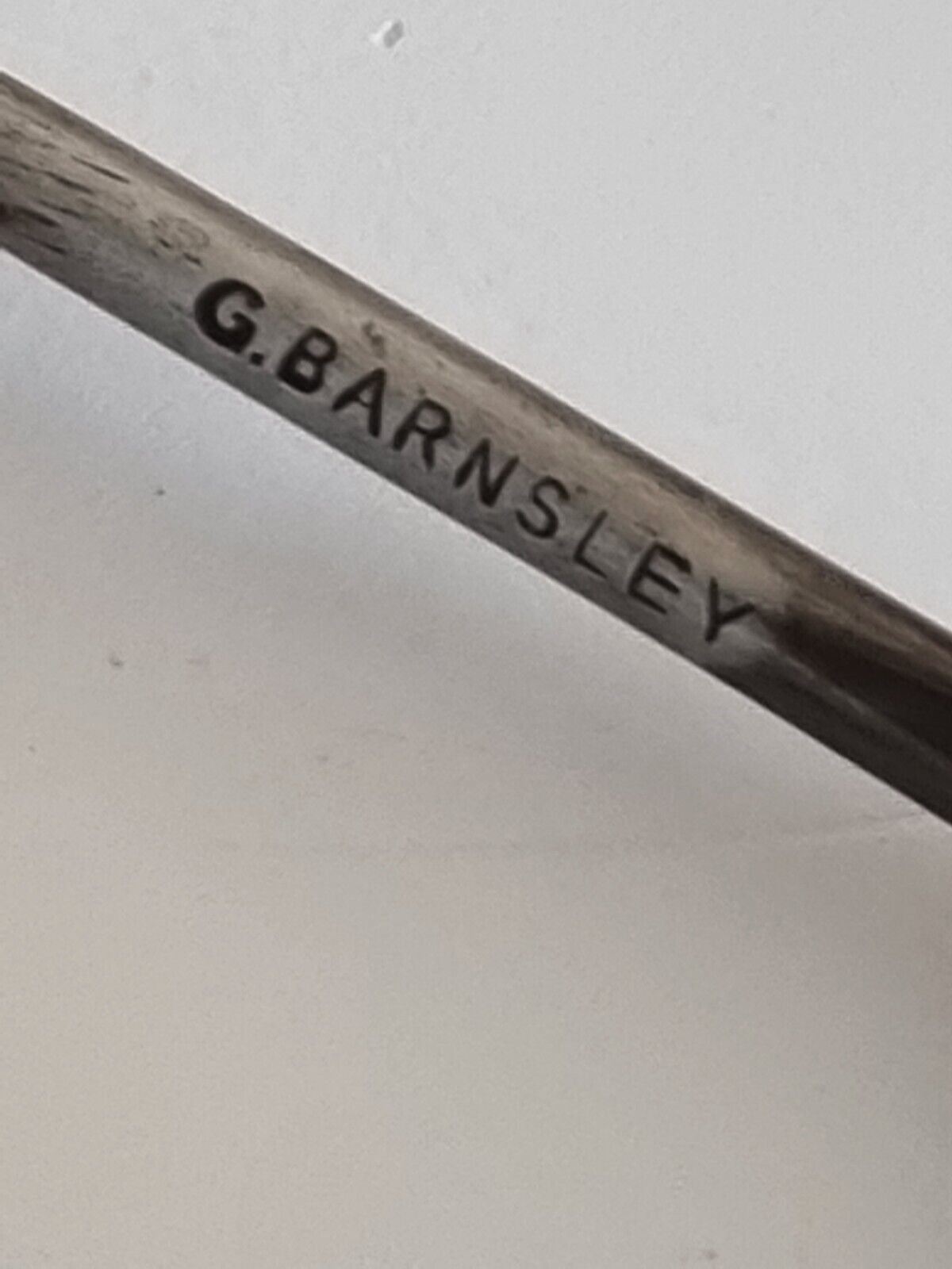 G Barnsley logo on awl needle